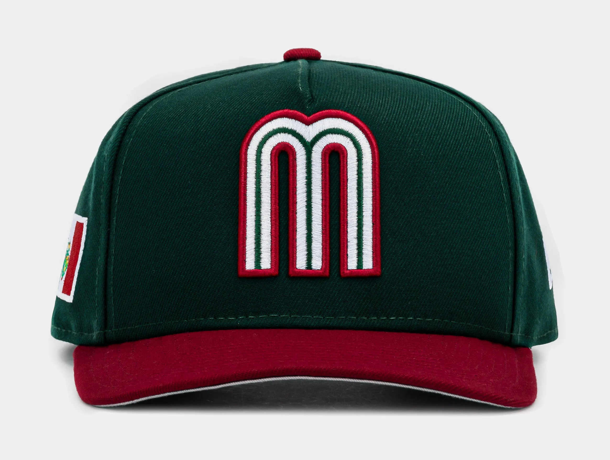 Shoe Palace Exclusive Mexico Curve 950AF Snapback Mens Hat (Dark Green/Red)