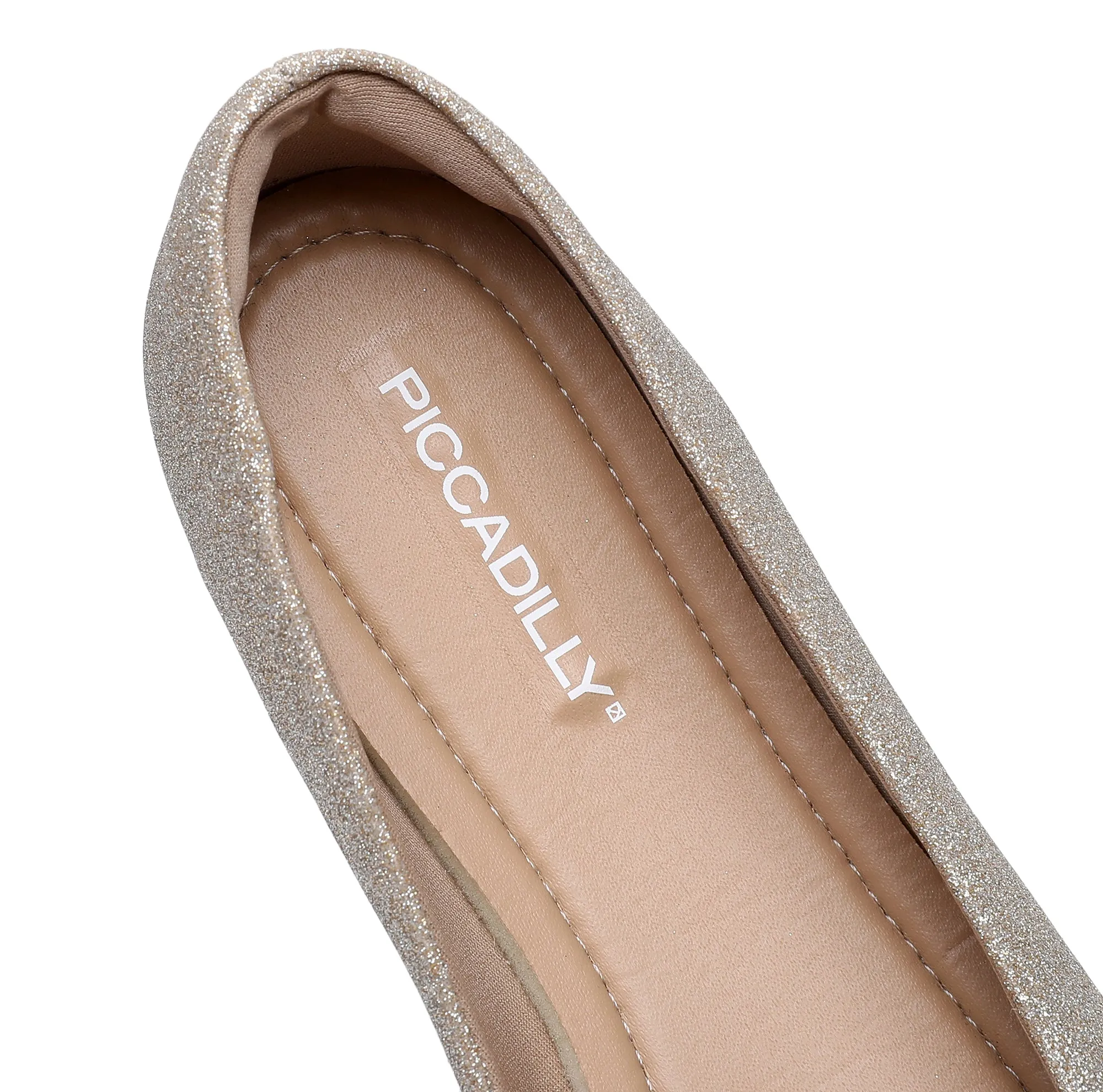 Sleek Deco Point Flats - Glitter Champagne (274.054)