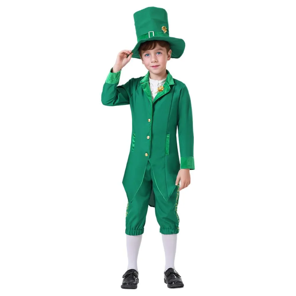 St Patrick's Day Kids Green Dress Party Cosplay Costume Carnival Suit