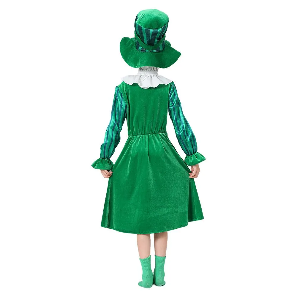 St Patrick's Day Kids Green Dress Party Cosplay Costume Carnival Suit