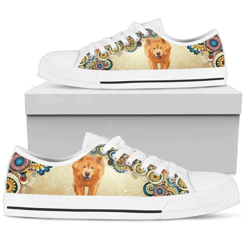 Stylish Chow Chow Women S Low Top Shoe - Comfortable & Trendy Footwear, Dog Printed Shoes, Canvas Shoes For Men, Women