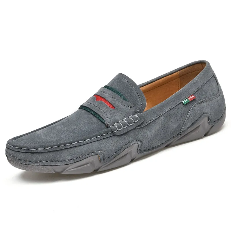 Suede Men Loafers Luxury Brand Italian Designer Men Casual Shoes Comfortable Slip-on Moccasins Men Genuine Leather Driving Shoes