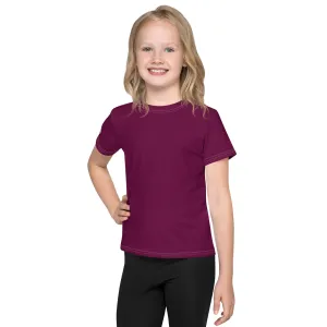 Sunny Day Essential: Girls Short Sleeve Solid Color Rash Guard - Tyrian Purple