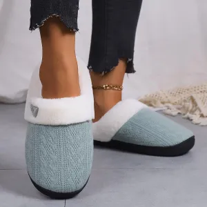 Thick Fabric Slippers Men And Women Warm Couple Cotton Slippers Toe Cap