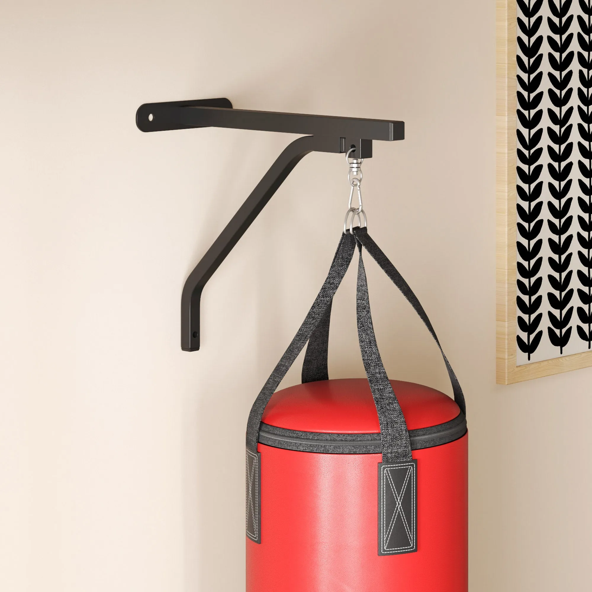 Unfilled Punching Bag Set with Boxing Bag Bracket, Heavy Bag with Boxing Gloves, Hand Wraps and 360° Swivel Hook