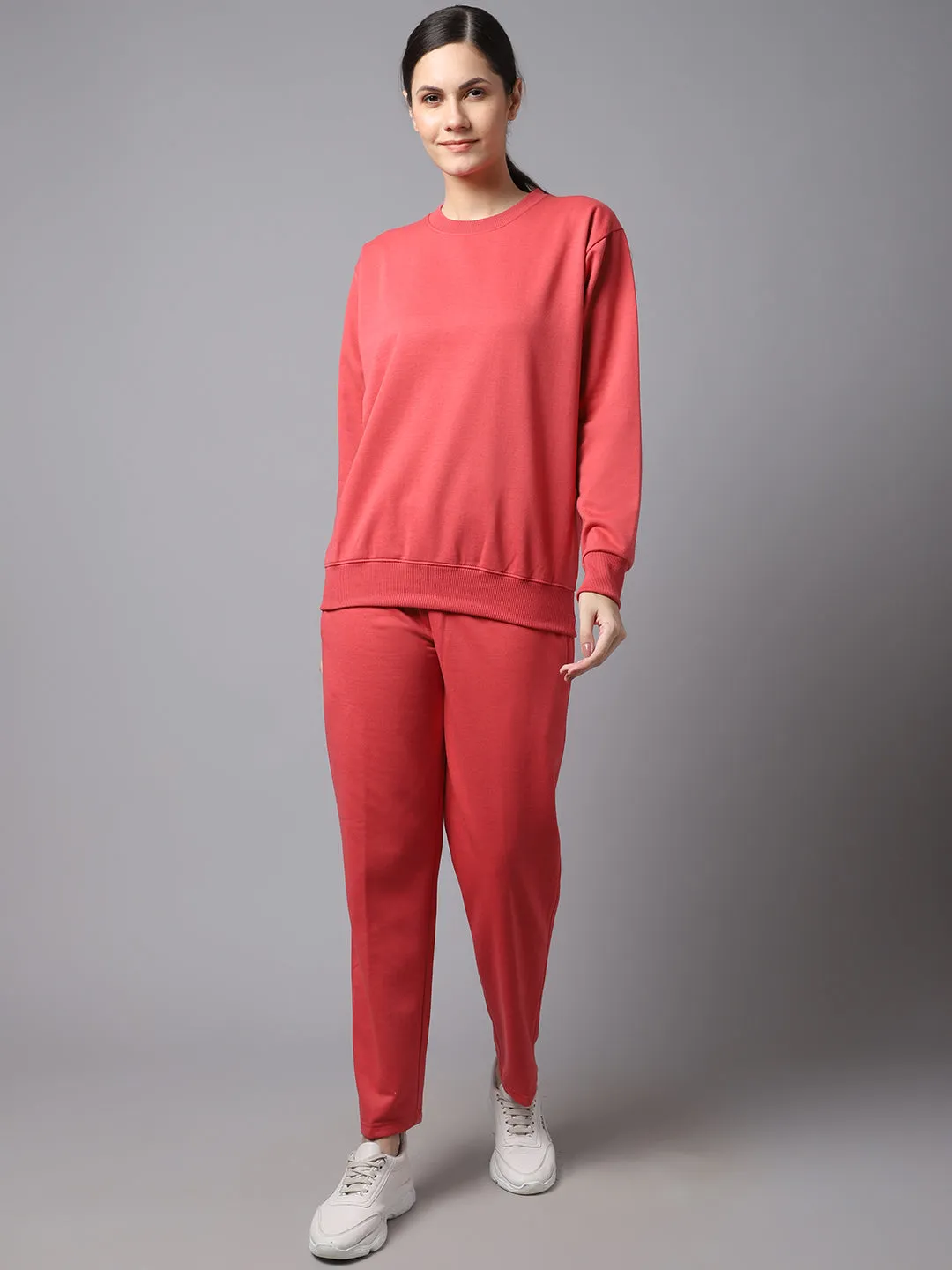 Vimal Jonney Fleece Pink Tracksuit for Women