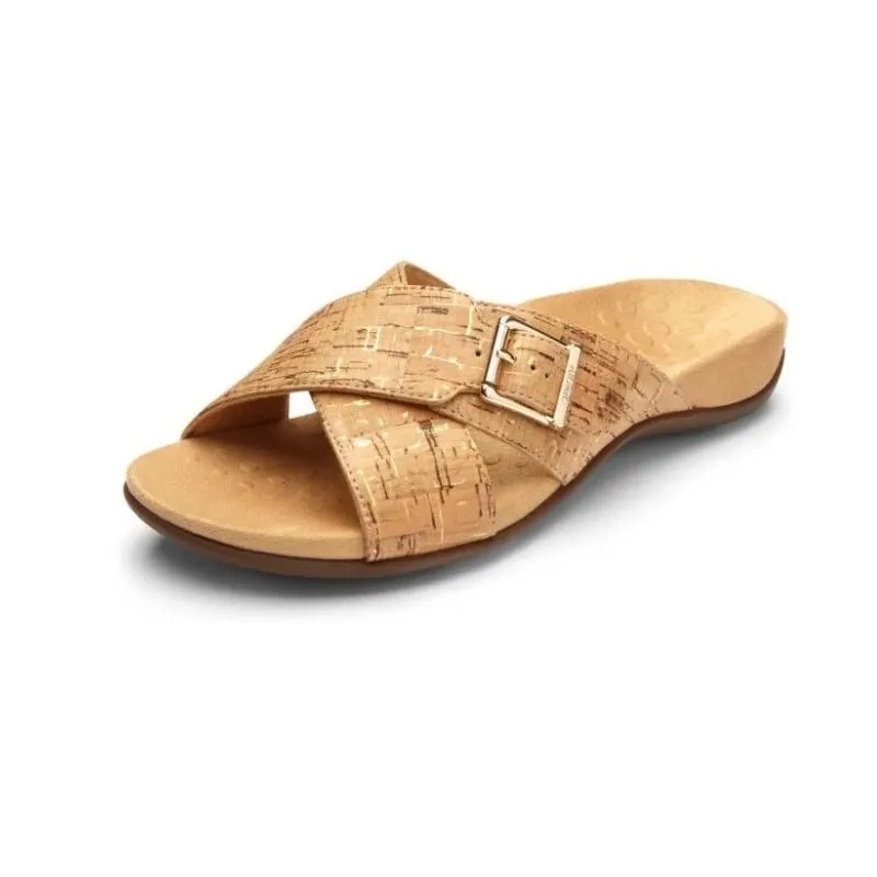 Vionic Rest Dorie 341 Gold Cork Women's Slides FINAL SALE