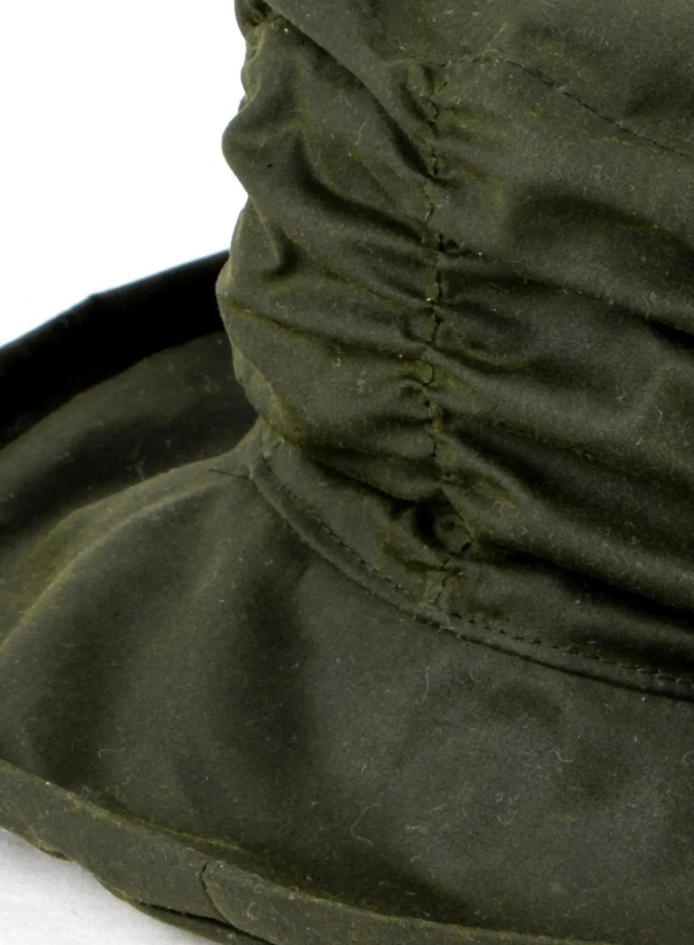 Waxed Cotton Ruched Cloche Hat