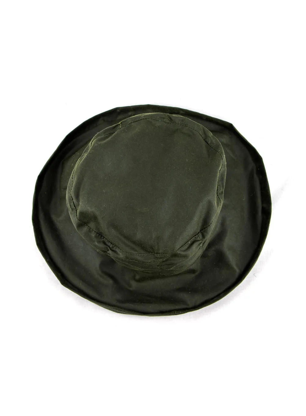 Waxed Cotton Ruched Cloche Hat