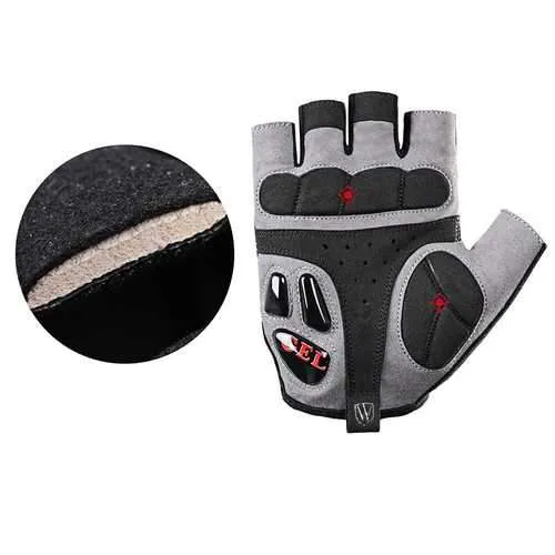 Wheelup S141 Men Anti-skidding Shockproof Breathable Half Finger Sports Riding Gloves Bike Gloves