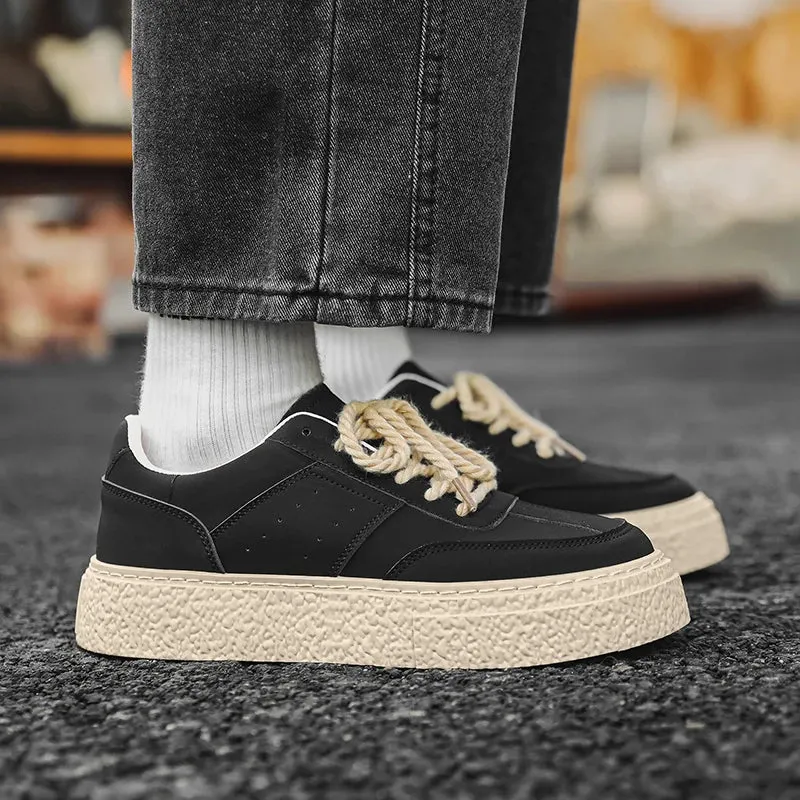 Wiaofellas New Vulcanized Sneakers Men Breathable Canvas Shoes For Men Casual Walking Sneakers Male Men's Chunky Shoes Street Style