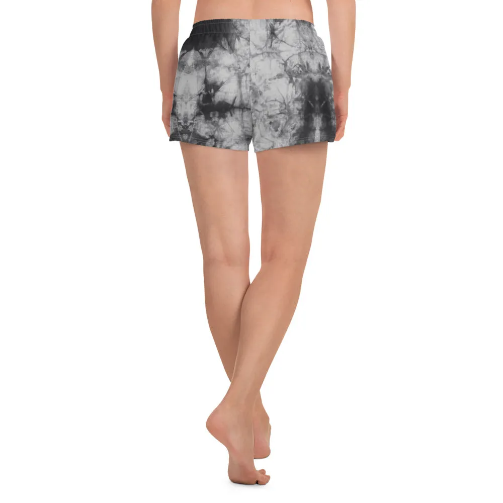 Women's Grey Tie Dye Athletic Shorts